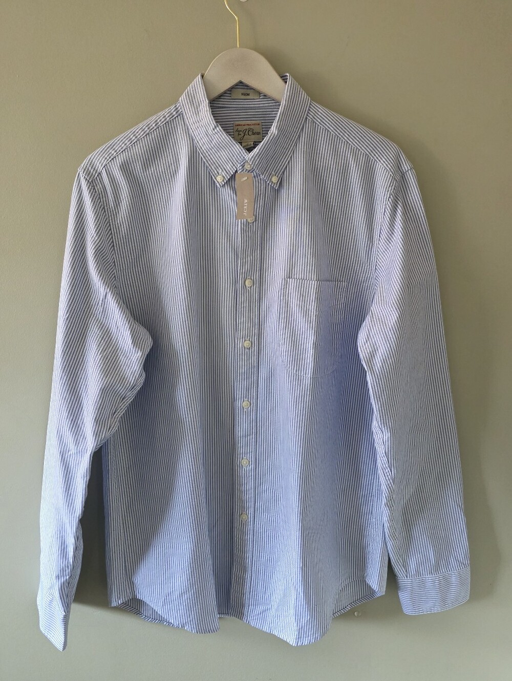 NWT J. Crew M Vintage Old Money Ivy League Preppy Hairline Stripe Dress Shirt